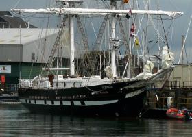 TS Royalist alongside in Haslar Creek - aka HMS DOLPHIN